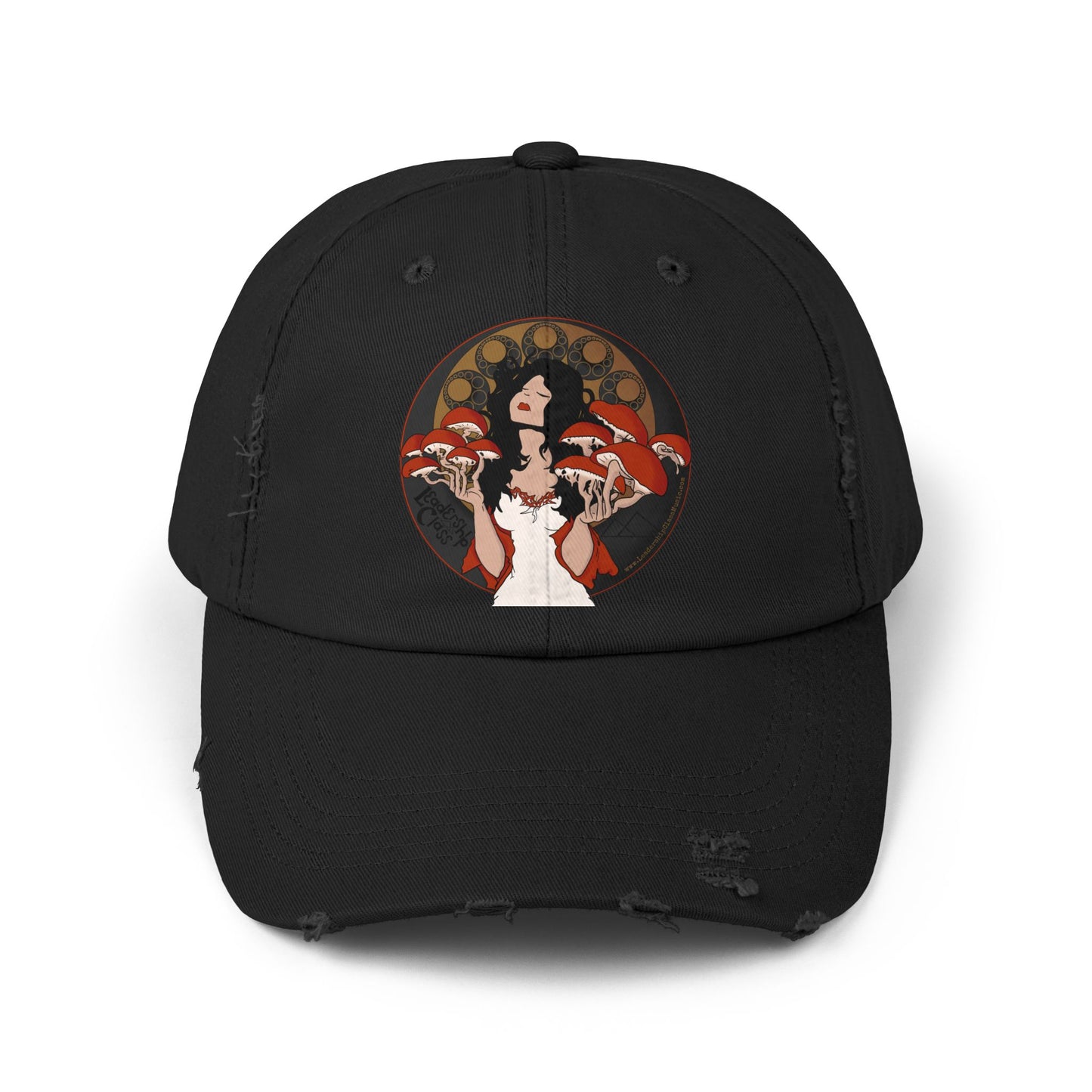 Distressed Cap - The Mystique of Mycelium Alt Rock Band Logo